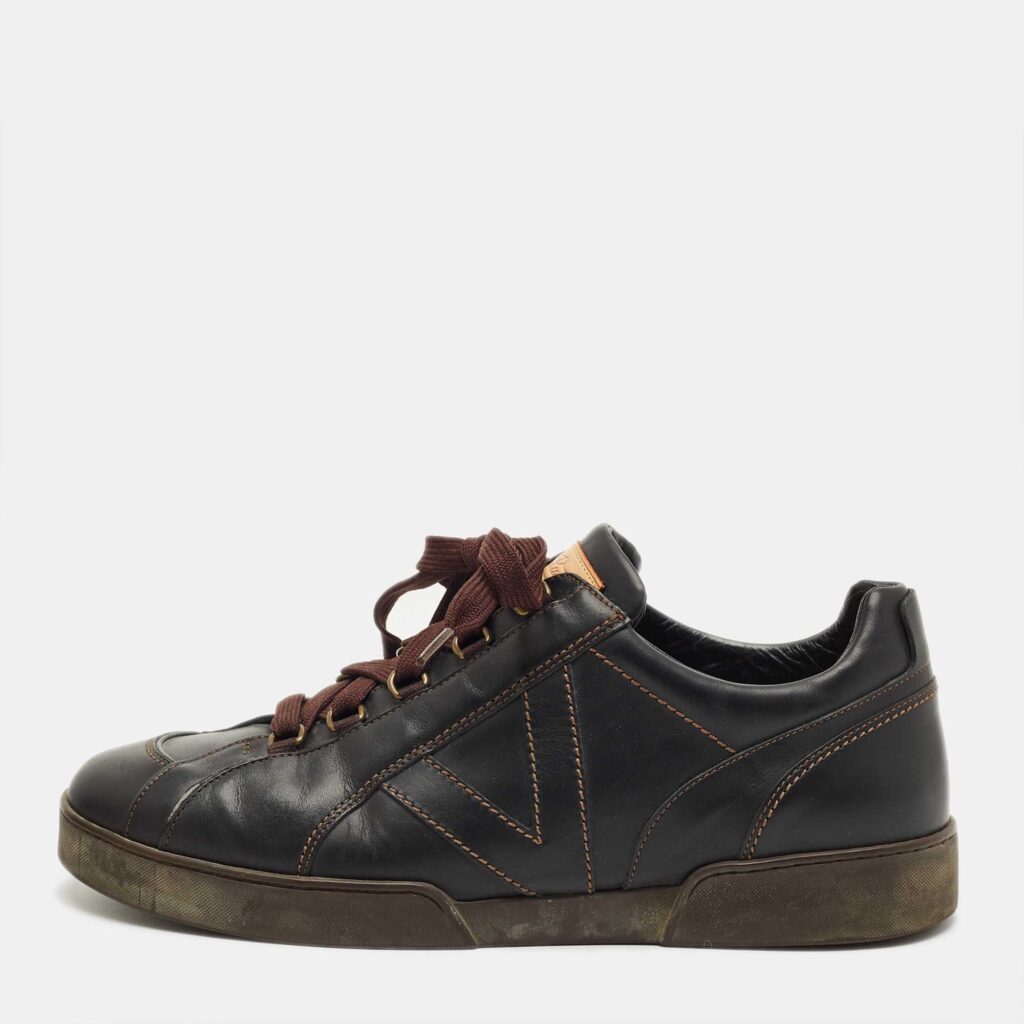 Louis Vuitton Black Leather Lace Up Sneakers Size 45 Louis Vuitton Black Leather Lace Up Sneakers Size 45
