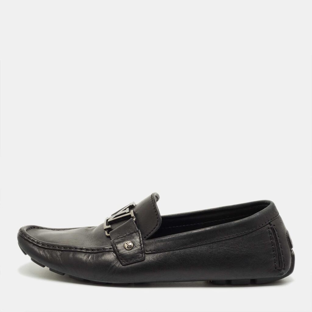 Louis Vuitton Black Leather Monte Carlo Slip On Loafers Size 42 Louis Vuitton Black Leather Monte Carlo Slip On Loafers Size 42