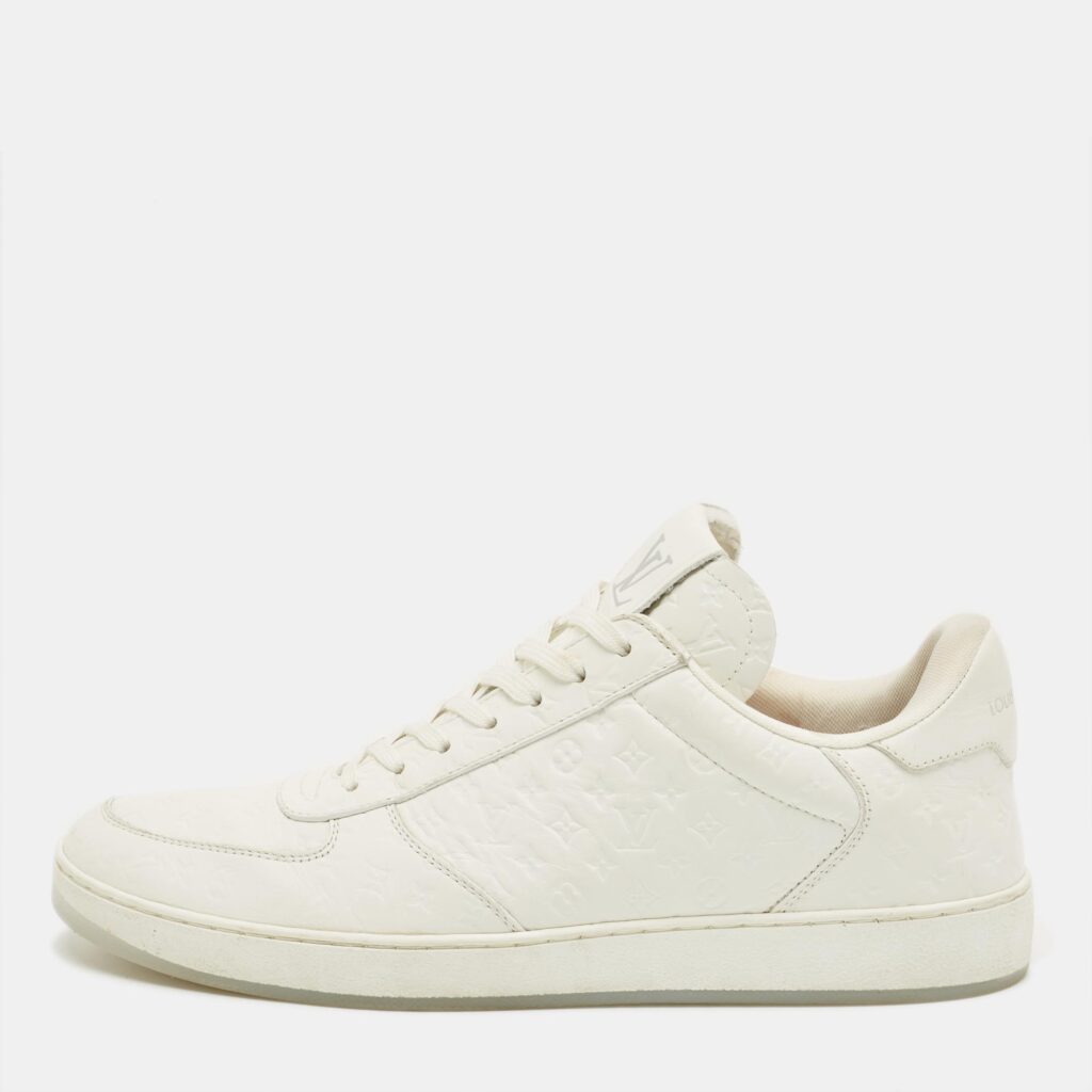 Louis Vuitton White Leather Rivoli Lace Up Sneakers Size 42 Louis Vuitton White Leather Rivoli Lace Up Sneakers Size 42
