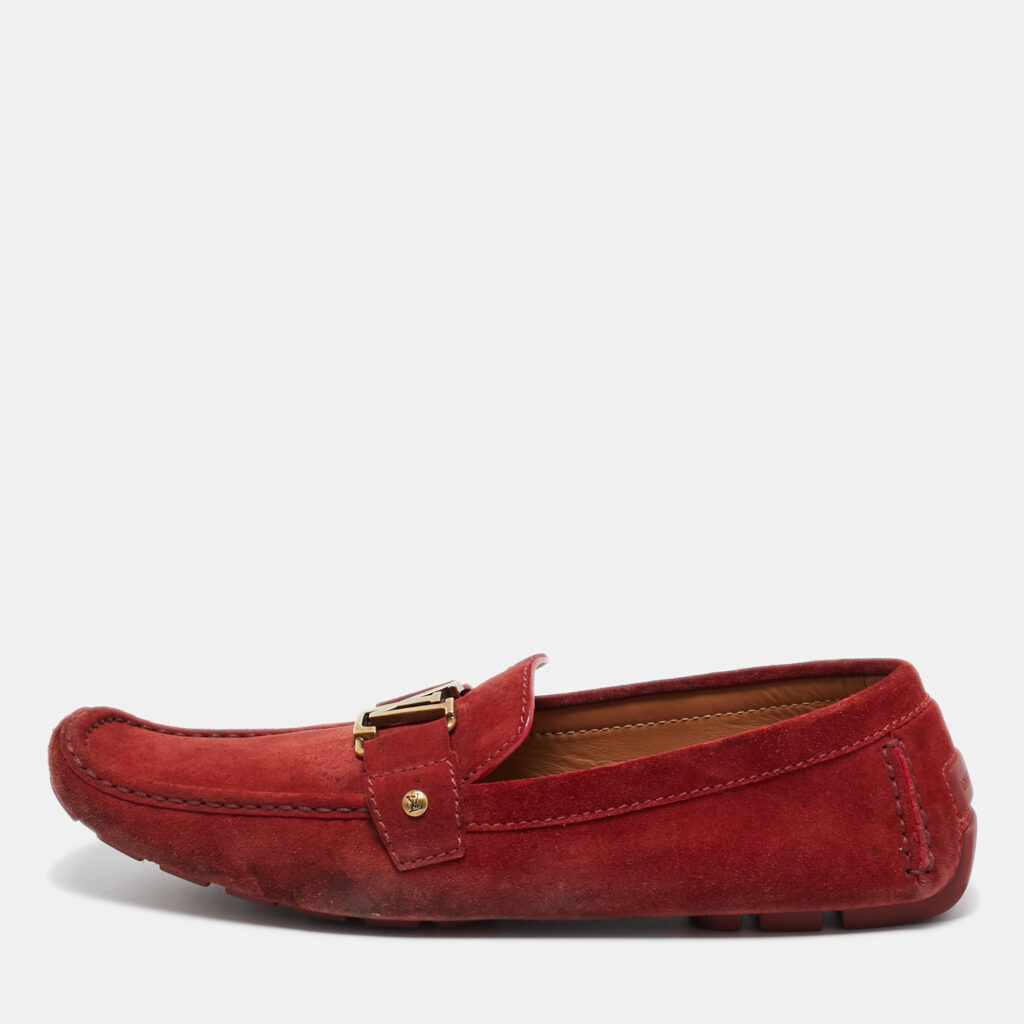 Louis Vuitton Burgundy Suede Monte Carlo Loafers Size 46 Louis Vuitton Burgundy Suede Monte Carlo Loafers Size 46