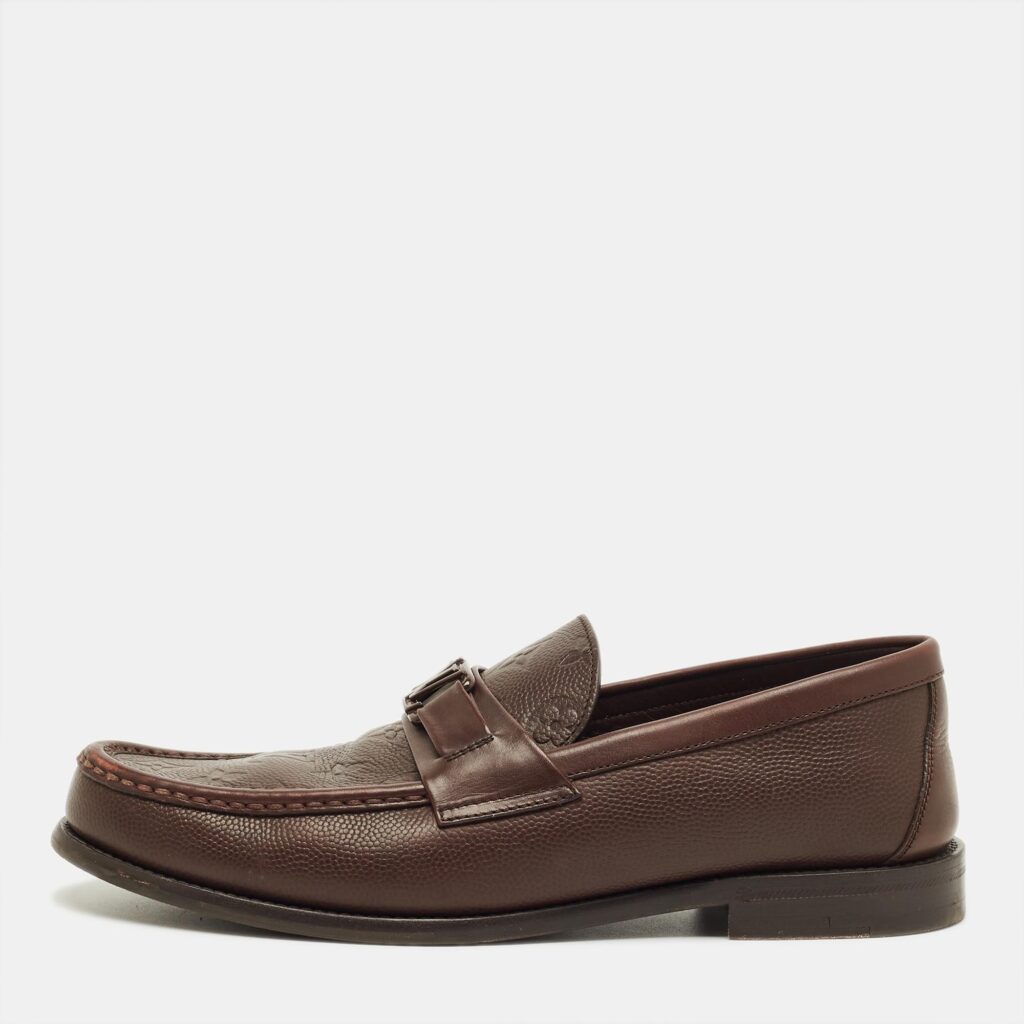 Louis Vuitton Brown Leather Major Slip On Loafers Size 42 Louis Vuitton Brown Leather Major Slip On Loafers Size 42