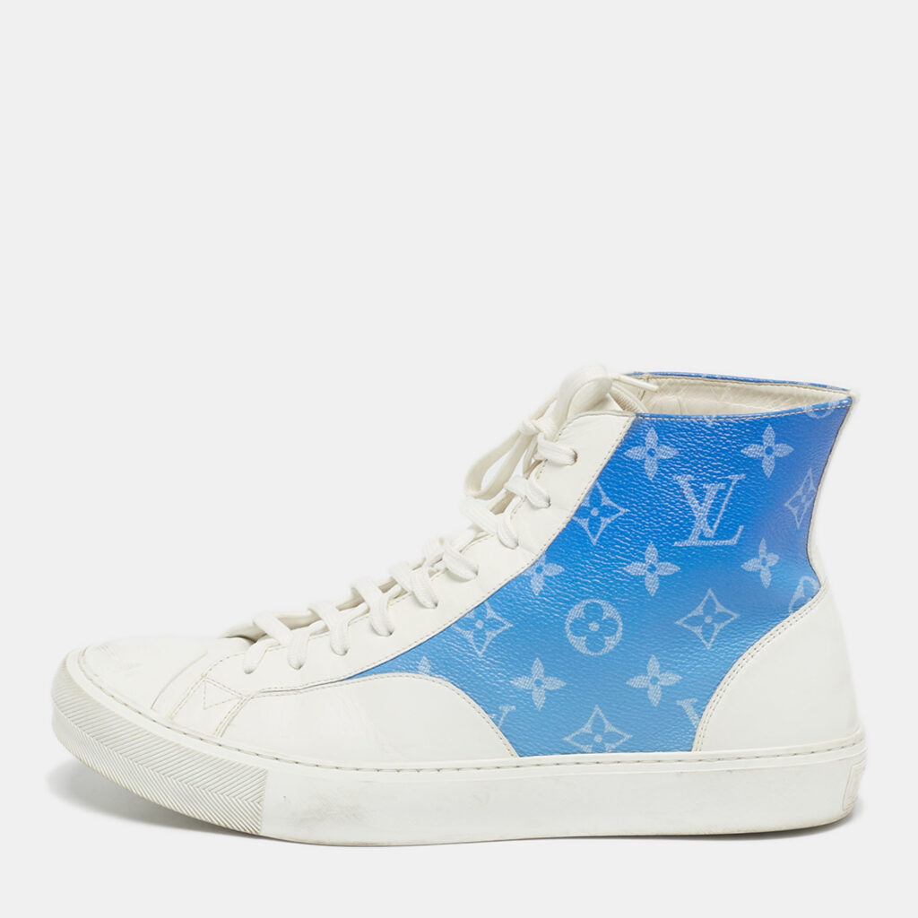 Louis Vuitton Blue/White Monogram Canvas and Leather Tattoo Sneakers Size 41 Louis Vuitton Blue/White Monogram Canvas and Leather Tattoo Sneakers Size 41