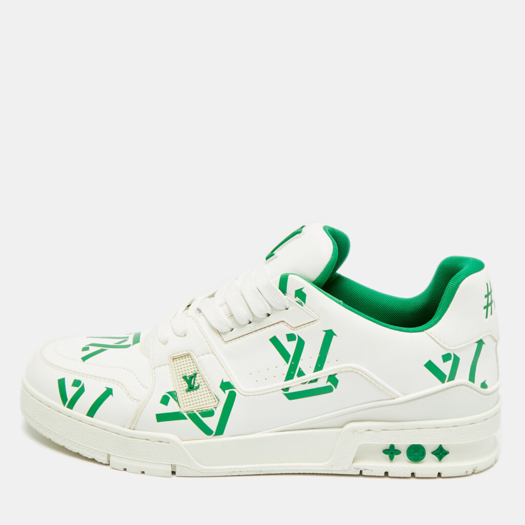 Louis Vuitton Green/White Leather LV Trainer Low Top Sneakers Size 43 Louis Vuitton Green/White Leather LV Trainer Low Top Sneakers Size 43