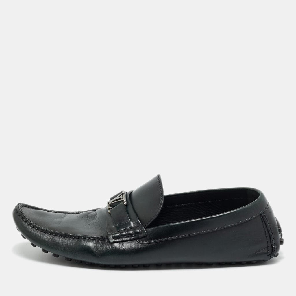 Louis Vuitton Black Leather Monte Carlo Loafers Size 44