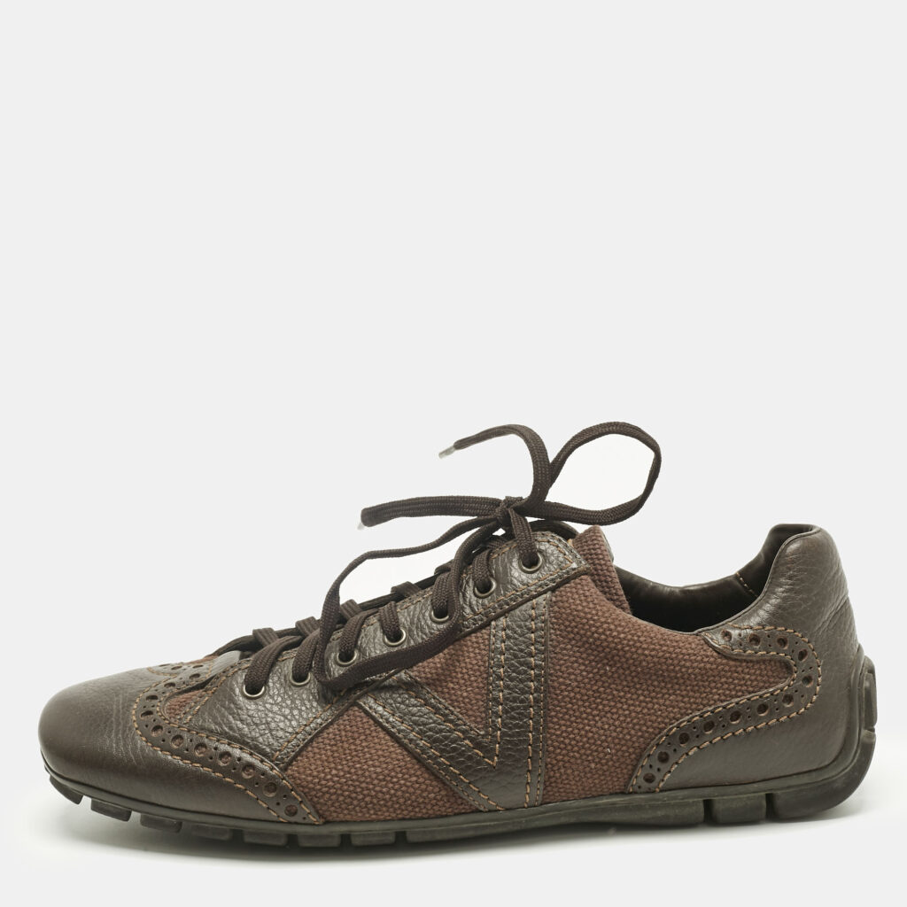 Louis Vuitton Brown Leather Lace Up Brogue Sneakers Size 42.5 Louis Vuitton Brown Leather Lace Up Brogue Sneakers Size 42.5