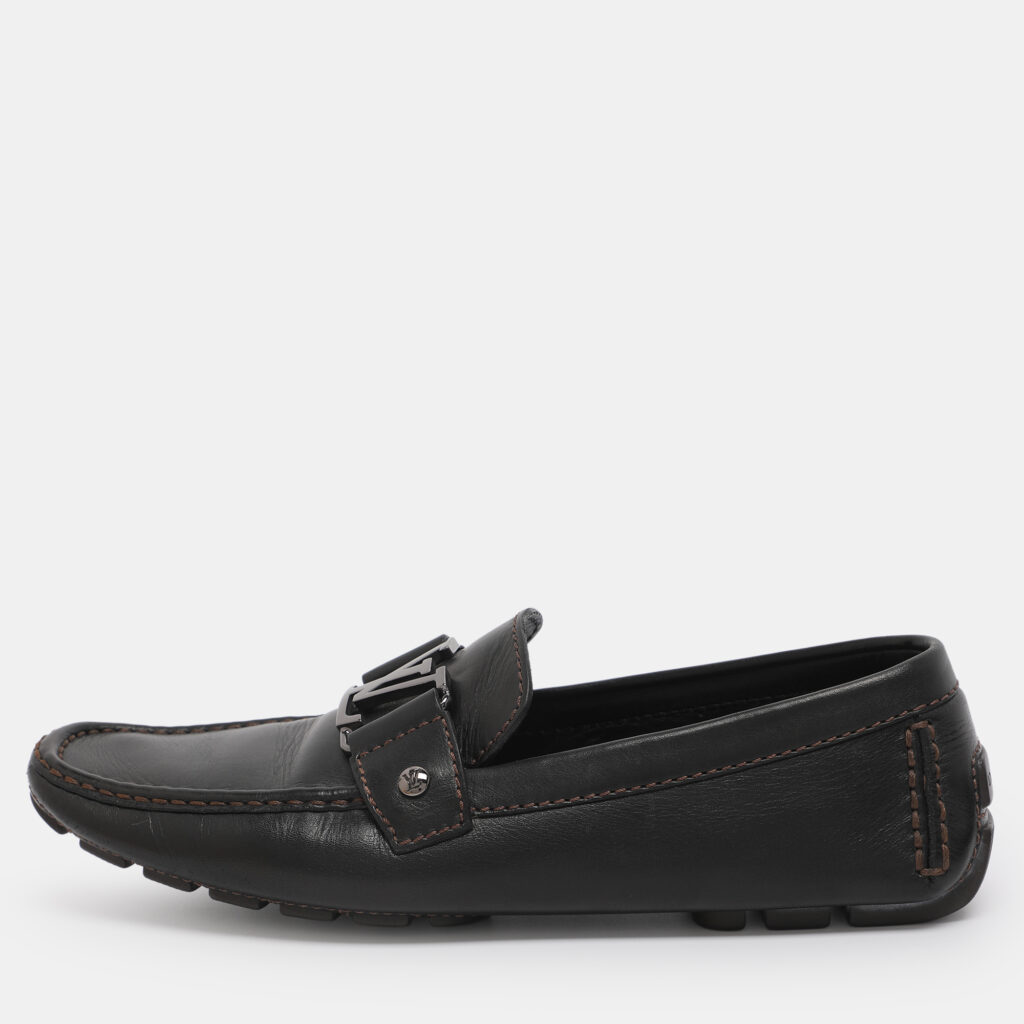 Louis Vuitton Black Leather Monte Carlo Loafers Size 41