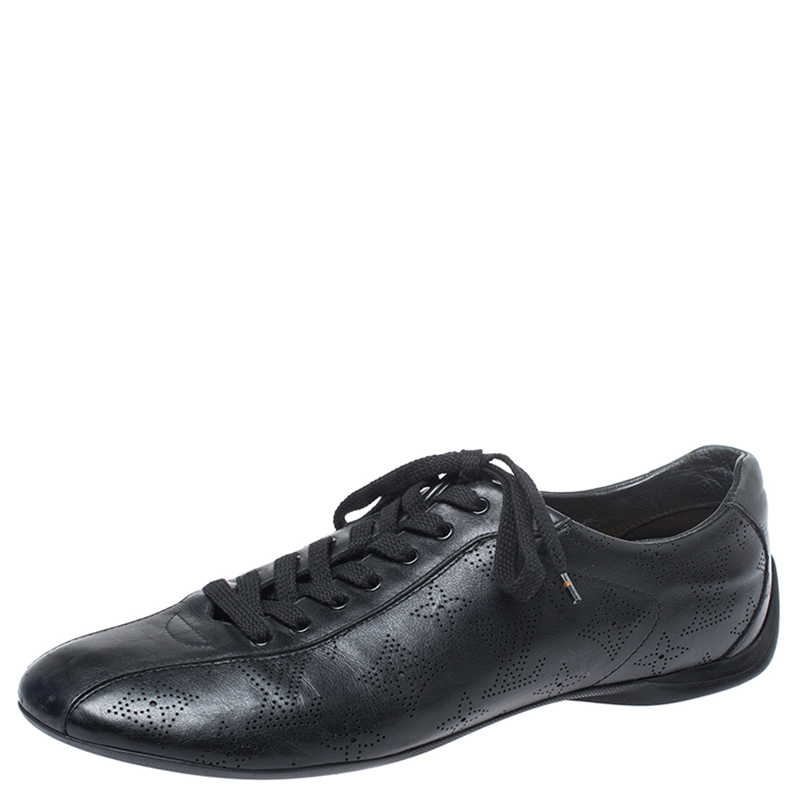Louis Vuitton Black Mahina Leather Low Top Sneakers Size 39.5 Louis Vuitton Black Mahina Leather Low Top Sneakers Size 39.5