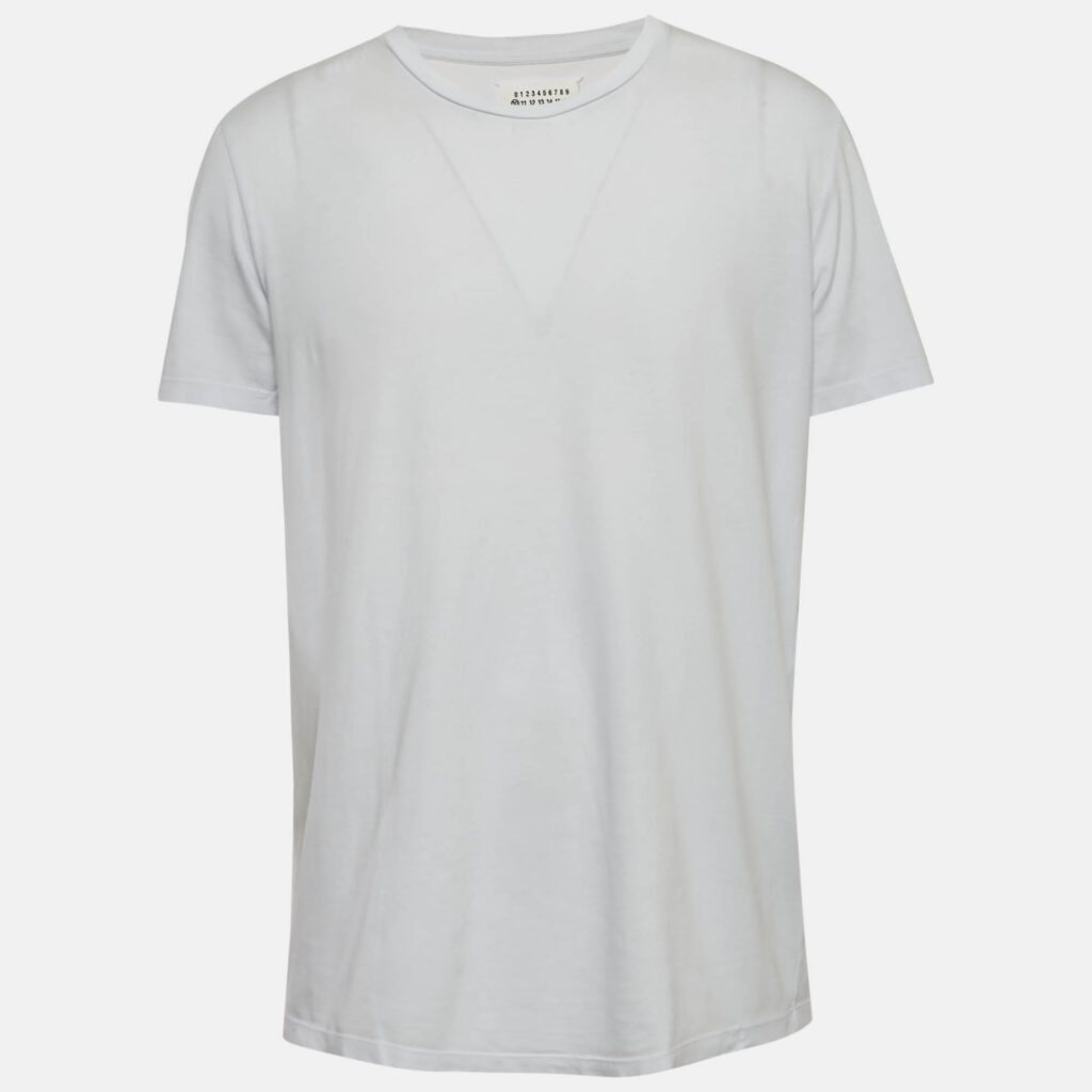Maison Martin Margiela Light Blue Jersey Crewneck T-Shirt XL