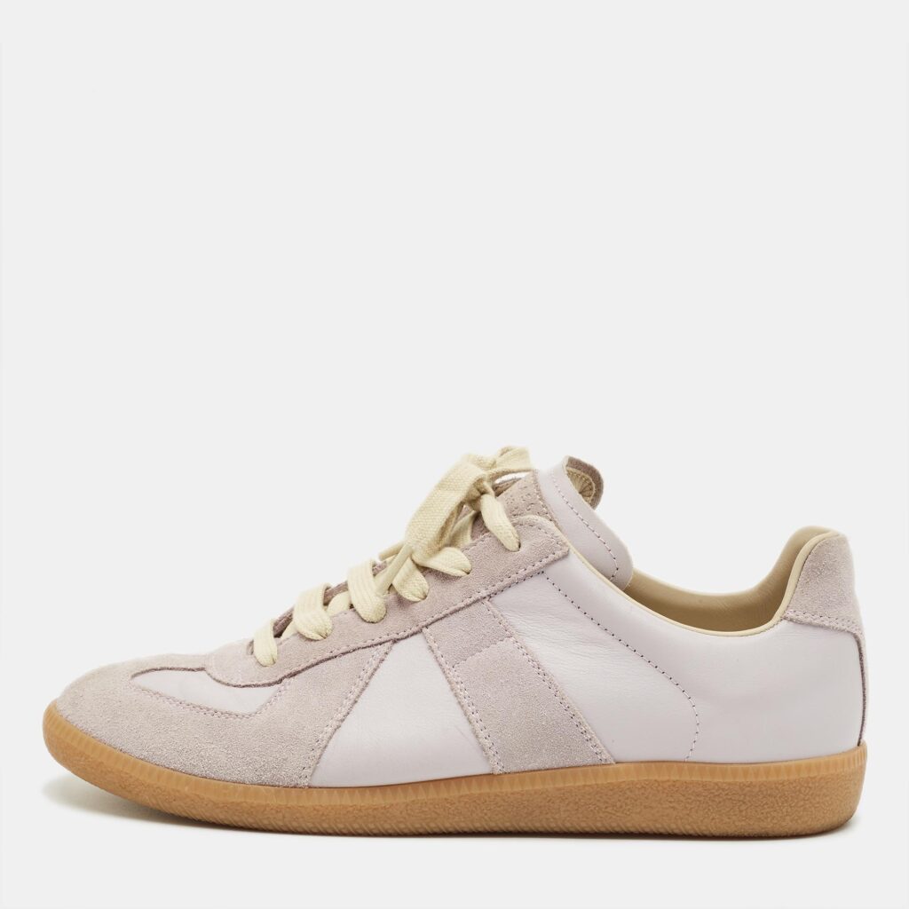 Maison Martin Margiela Purple Leather and Suede Replica Lace Up Sneakers Size 42 Maison Martin Margiela Purple Leather and Suede Replica Lace Up Sneakers Size 42