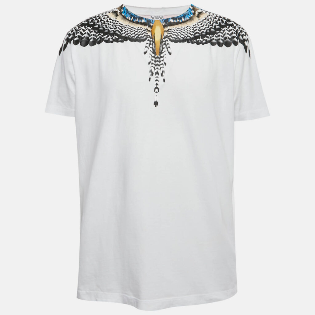 Marcelo Burlon Country of Milan White Grizzly Wings Print Cotton-Shirt XL