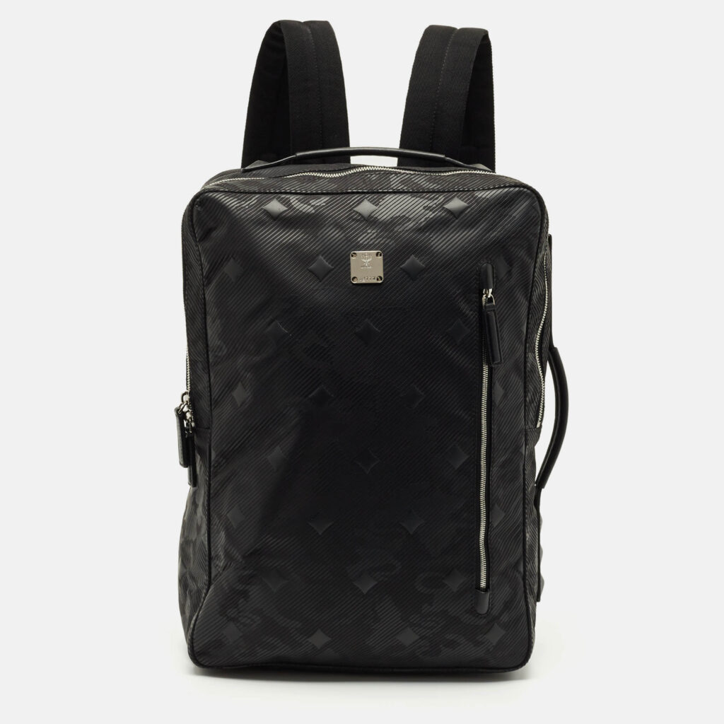MCM Black Camouflage Textured Nylon Medium Dieter Backpack MCM Black Camouflage Textured Nylon Medium Dieter Backpack