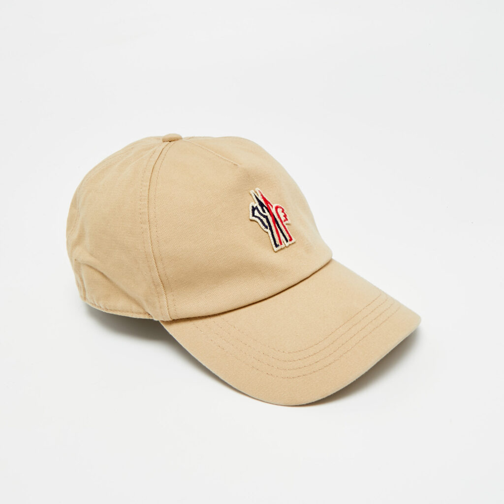 luxury-men-moncler-used-accessories-p1242777-003-1.jpg Moncler Beige Logo Applique Cotton Baseball Cap Size 55-62