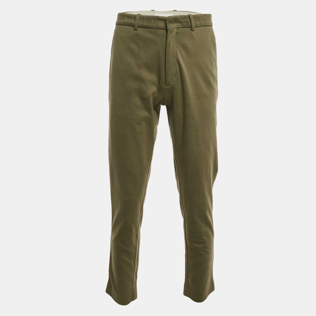 Moncler Olive Green Jersey Trousers L Moncler Olive Green Jersey Trousers L