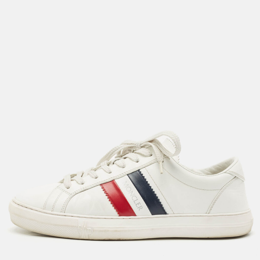 Moncler White Leather New Monaco Sneakers Size 42 Moncler White Leather New Monaco Sneakers Size 42