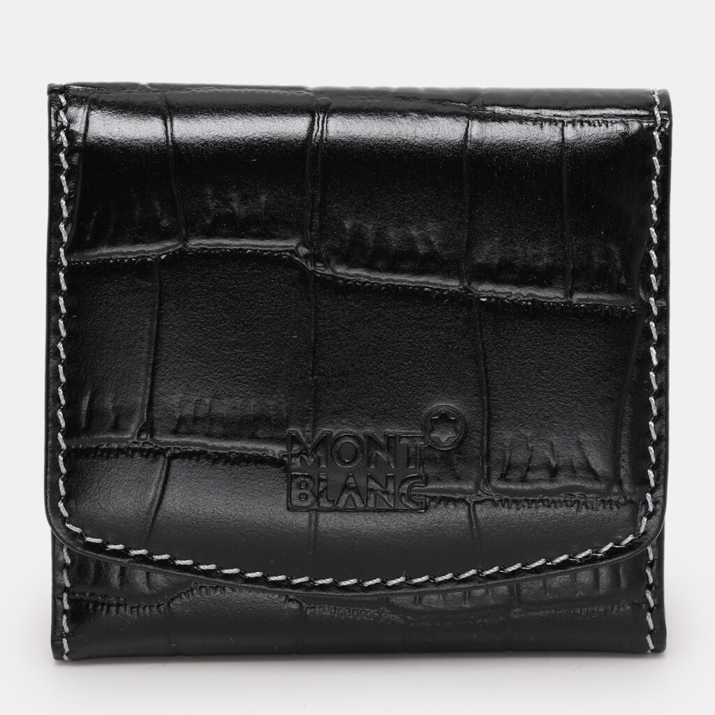 Montblanc Black Croc Embossed Leather Key Chain Holder Montblanc Black Croc Embossed Leather Key Chain Holder