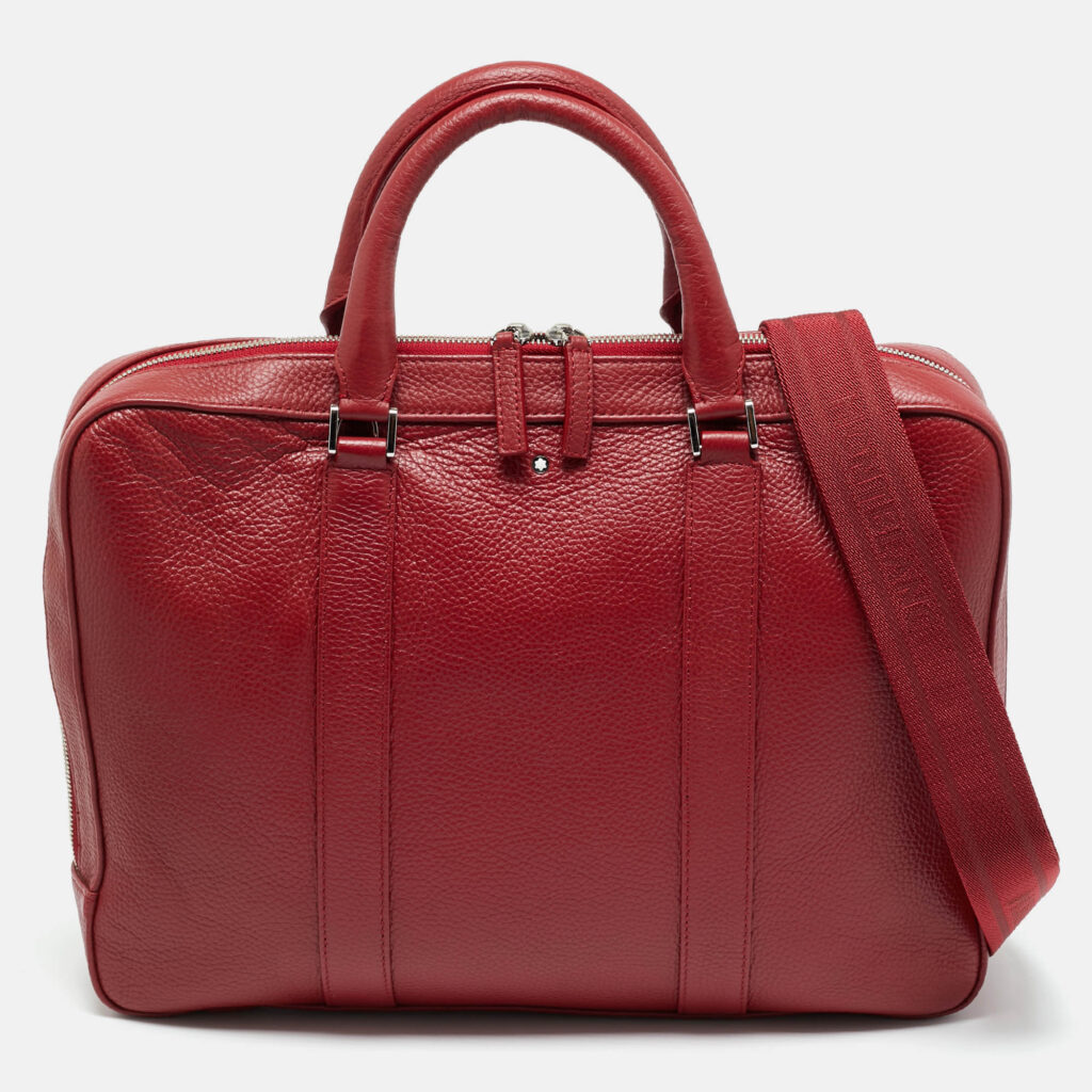 Montblanc Red Leather Meisterstuck Slim Document Briefcase Montblanc Red Leather Meisterstuck Slim Document Briefcase