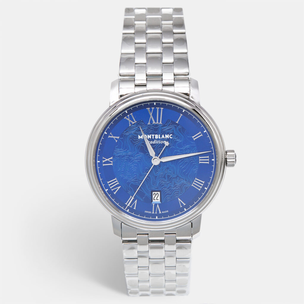 Montblanc Tradition MB131275 Blue Dial Stainless Steel Men's Wristwatch 40 mm Montblanc Tradition MB131275 Blue Dial Stainless Steel Men's Wristwatch 40 mm