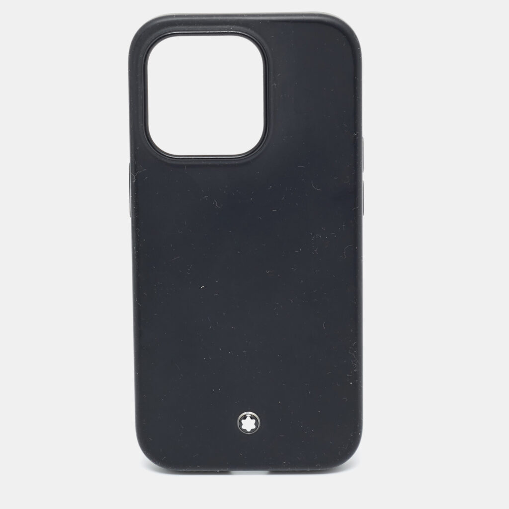 Montblanc Black Rubber Sartorial iPhone 14 Pro Case Montblanc Black Rubber Sartorial iPhone 14 Pro Case
