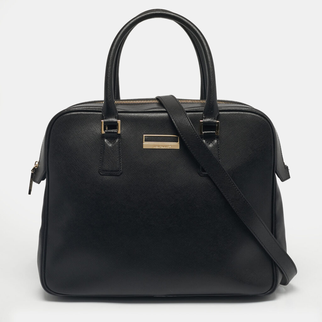 Montblanc Black Leather Laptop Briefcase Bag Montblanc Black Leather Laptop Briefcase Bag