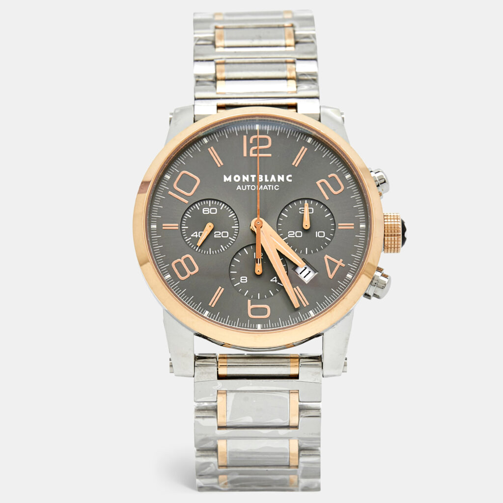 Montblanc Grey 18K Rose Gold Stainless Steel TimeWalker 107321 Men's Wristwatch 43 mm Montblanc Grey 18K Rose Gold Stainless Steel TimeWalker 107321 Men's Wristwatch 43 mm