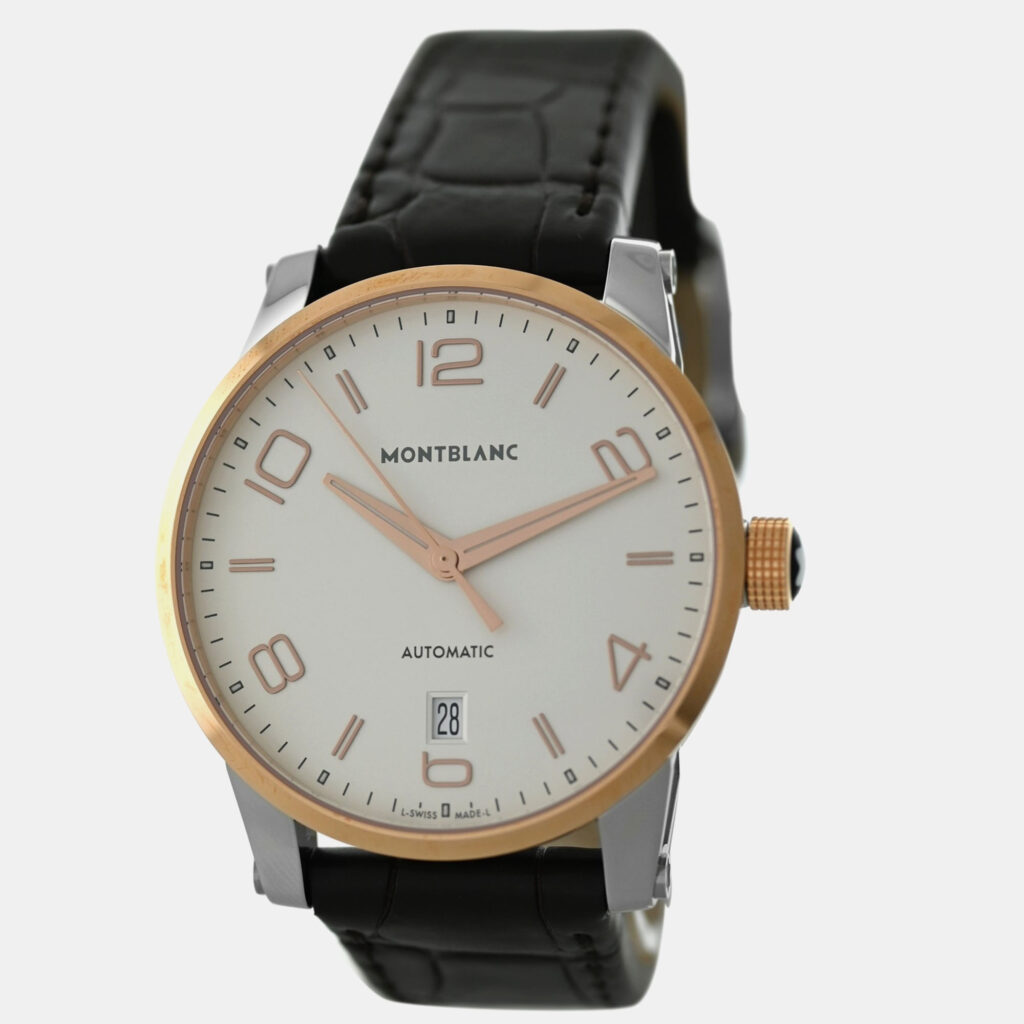 Montblanc Timewalker 110330 Automatic White 18k Rose Gold Stainless Steel Men's Wristwatch 39 mm