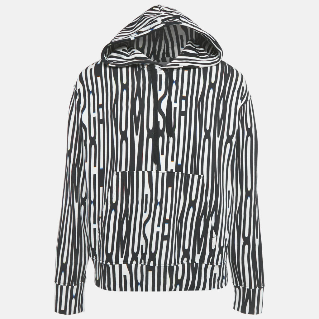 Moschino Couture Black/White Logo Print Hoodie M Moschino Couture Black/White Logo Print Hoodie M