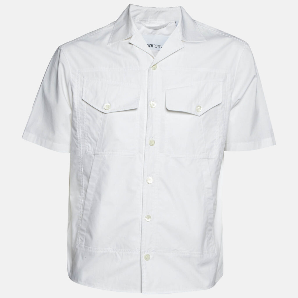 Neil Barrett White Cotton Boxy Fit Short Sleeve Shirt S Neil Barrett White Cotton Boxy Fit Short Sleeve Shirt S