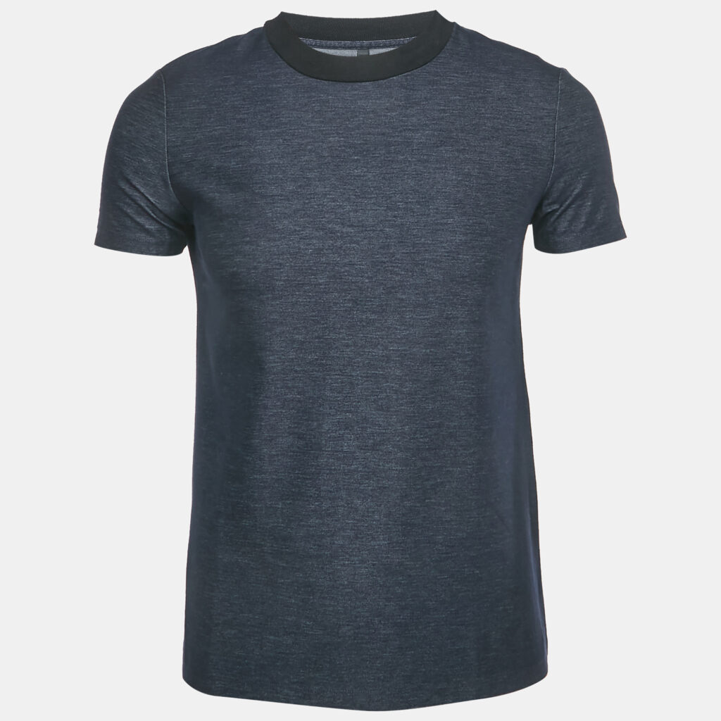 Neil Barrett Navy Blue Cotton Blend Crew Neck T-Shirt XS Neil Barrett Navy Blue Cotton Blend Crew Neck T-Shirt XS