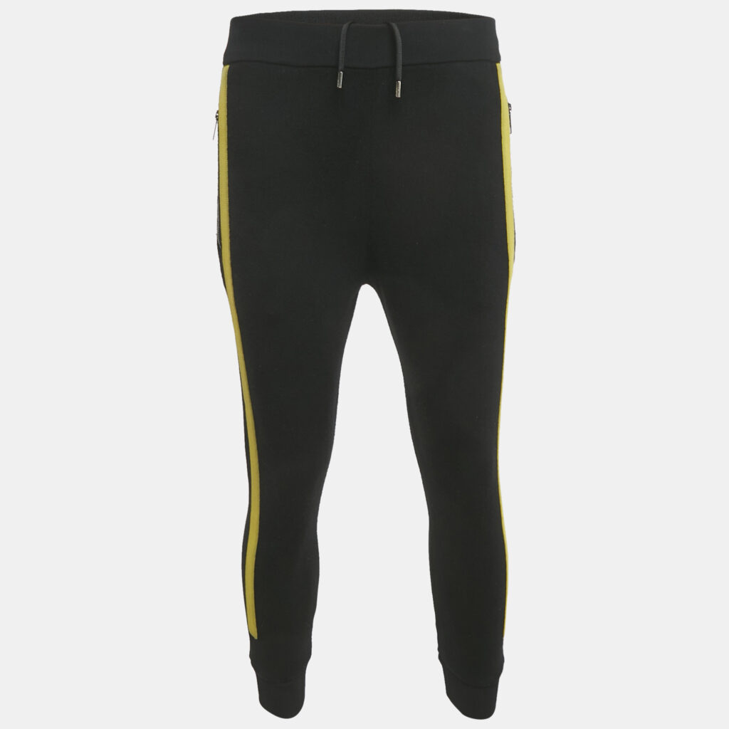 Neil Barrett Black Technical Knit Slim Fit Low Rise Pants M Neil Barrett Black Technical Knit Slim Fit Low Rise Pants M