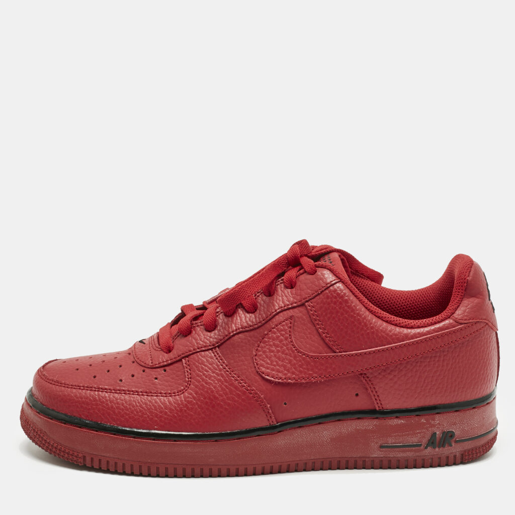 Nike LeBron Red Leather Force 1 low pivot Lace Up Sneakers Size 42.5 Nike LeBron Red Leather Force 1 low pivot Lace Up Sneakers Size 42.5