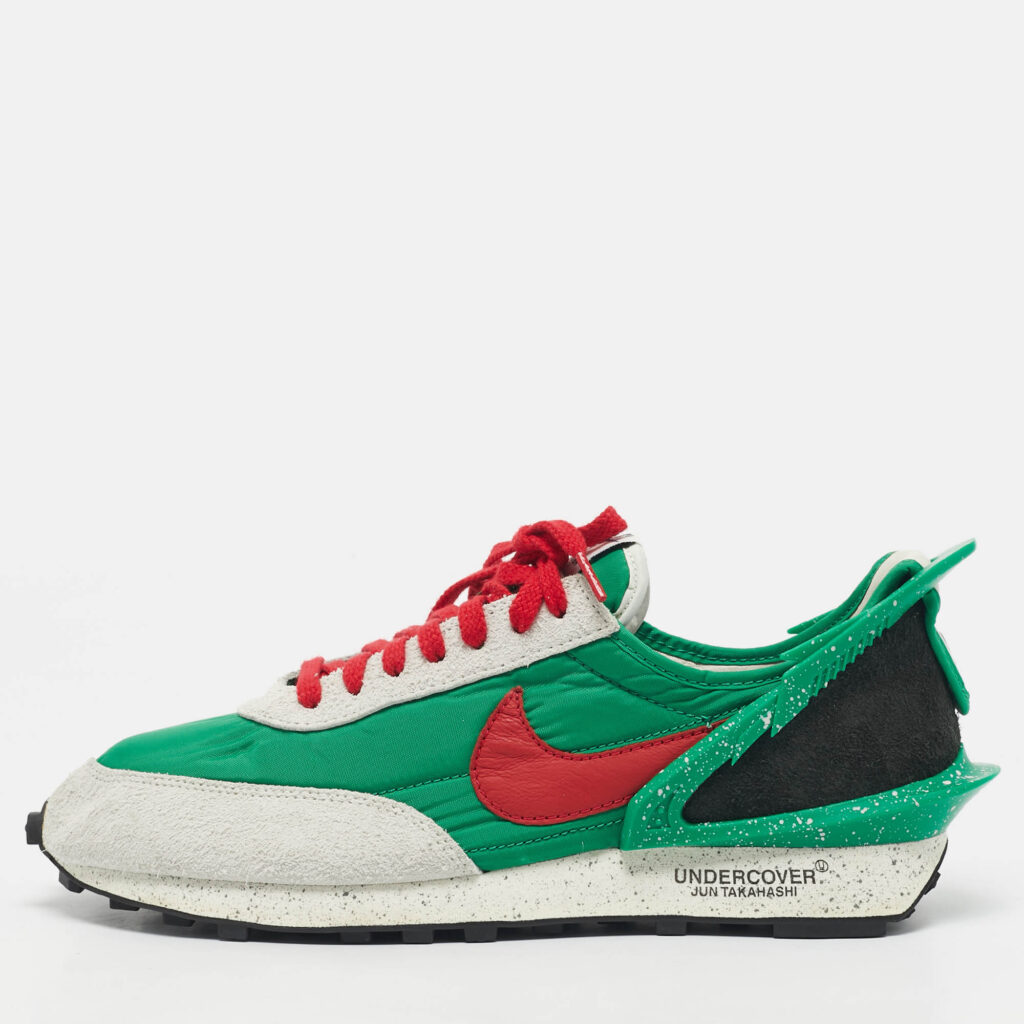 Nike x Undercover Multicolor Nylon and Suede Daybreak Lucky Green Red Sneakers Size 45.5
