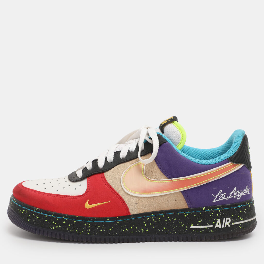 luxury-men-nike-used-shoes-p1219938-003.jpg Nike Multicolor LeatherAir Force 1 '07 LV8 'What The LA' Top Sneakers Size 44