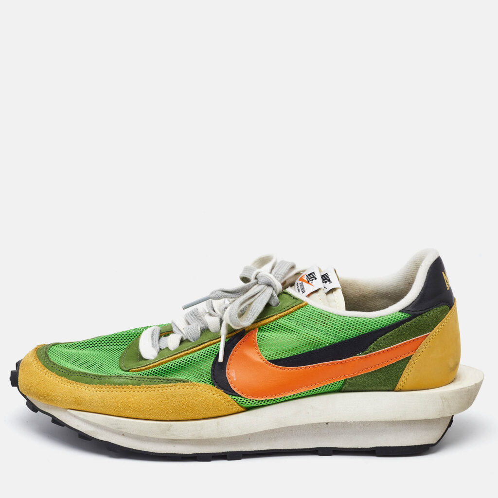 Nike x Sacai Multicolor Mesh and Leather LDWaffle Green Gusto Sneakers Size 46 Nike x Sacai Multicolor Mesh and Leather LDWaffle Green Gusto Sneakers Size 46