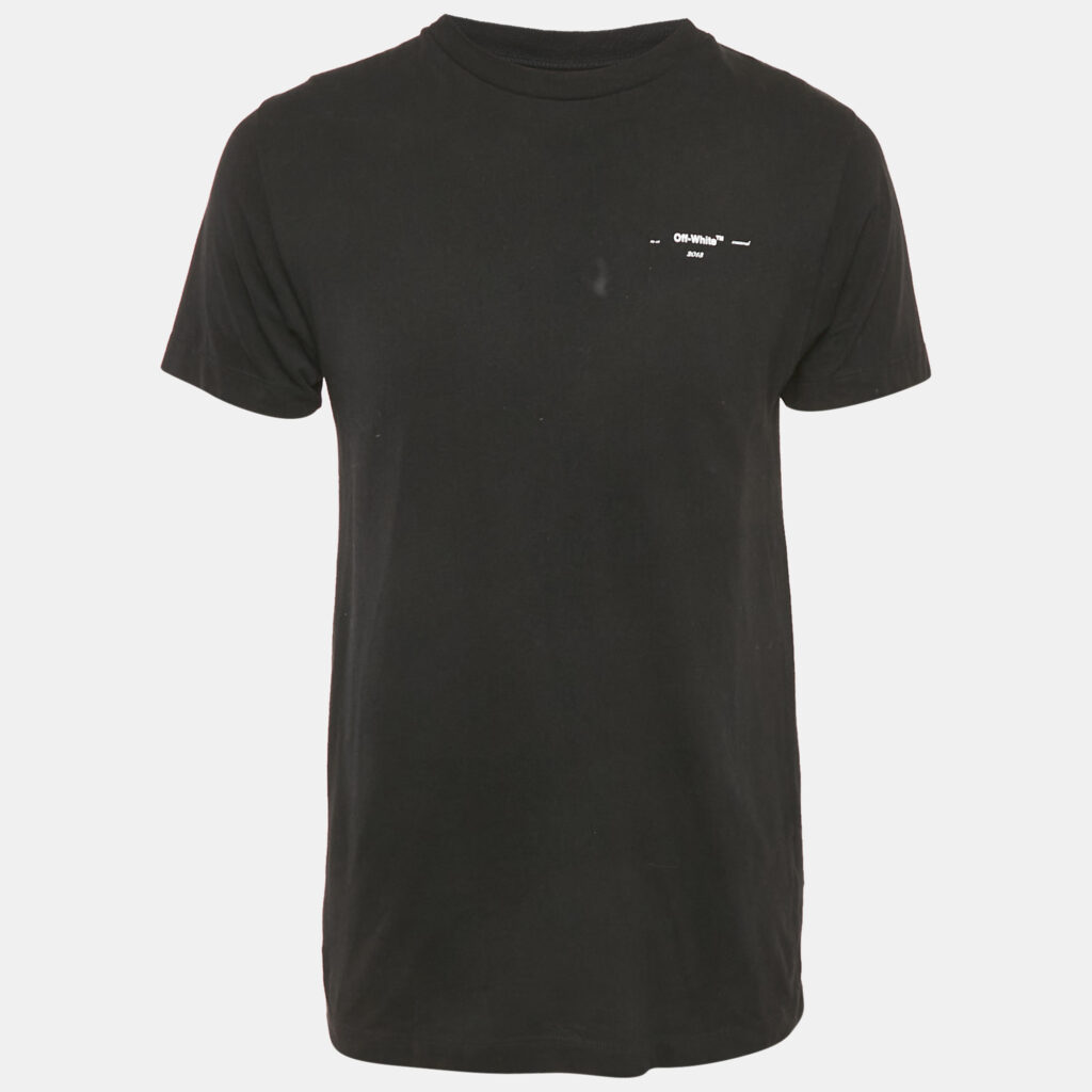 Off-White Black Cotton Knit T-Shirt S Off-White Black Cotton Knit T-Shirt S