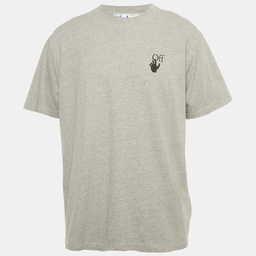Off-White Grey Faded Arrow Print Jersey T-Shirt S Off-White Grey Faded Arrow Print Jersey T-Shirt S