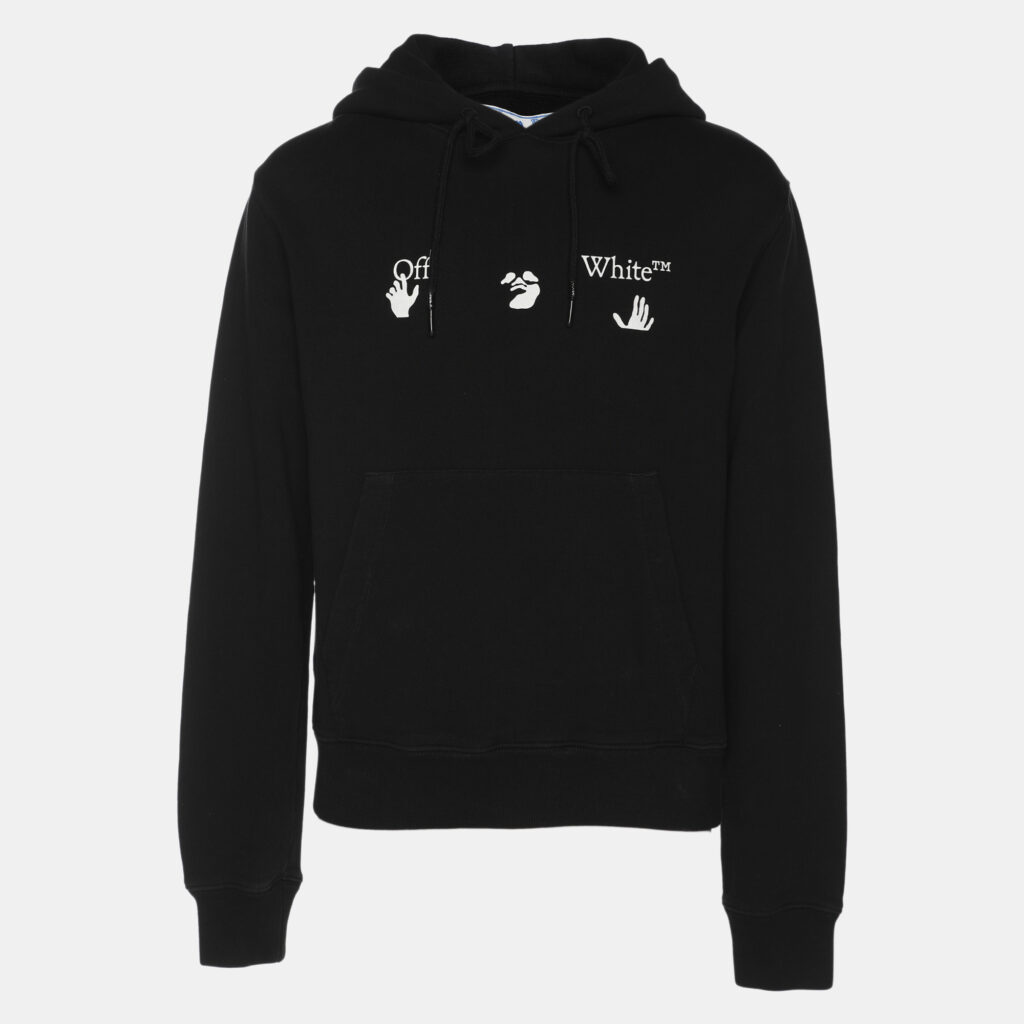 Off-White Black Jersey Logo Slim Hoodie S Off-White Black Jersey Logo Slim Hoodie S