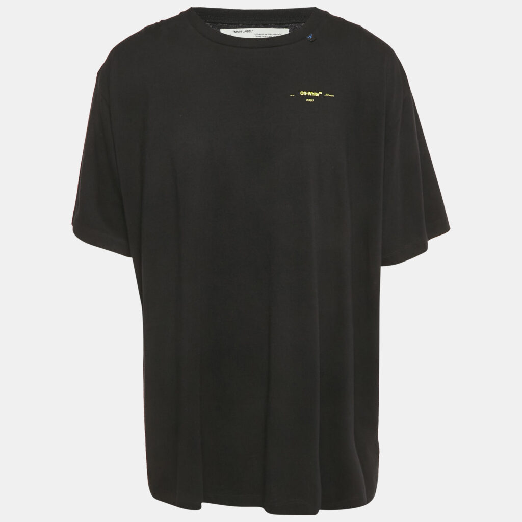 Off-White Black Acrylic Arrow Print Cotton T-Shirt L