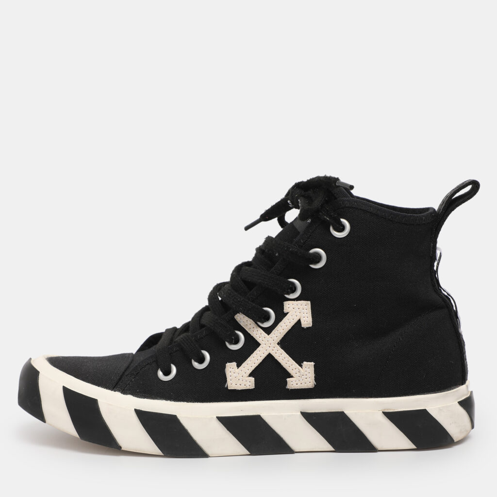 Off White Black Canvas High Top Arrow Sneakers Size 40 Off White Black Canvas High Top Arrow Sneakers Size 40