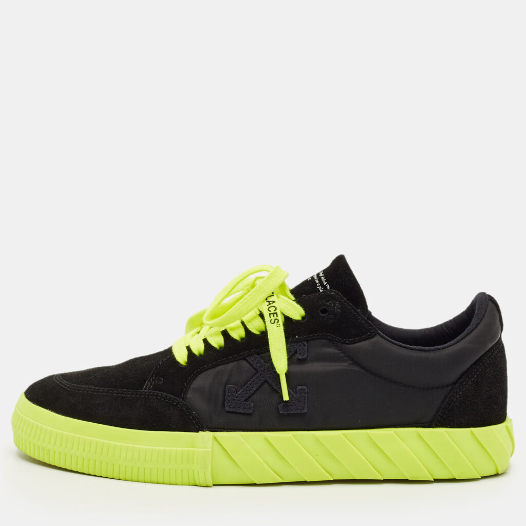 Off-White Black Nylon and Suede Vulc Lace Up Sneakers Size 43 Off-White Black Nylon and Suede Vulc Lace Up Sneakers Size 43