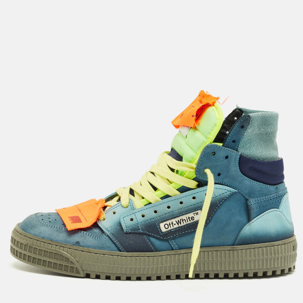 luxury-men-off-white-used-shoes-p1243005-010.jpg Off-White Multicolor Canvas and Nubuck Leather 3.0 Off Court High Top Sneakers Size 41