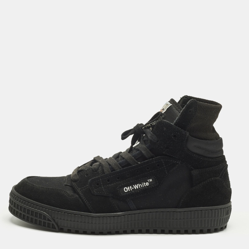 luxury-men-off-white-used-shoes-p1246054-1762403835-001.jpg Off-White 3.0 Off Court Size 40 Black Canvas and Suede High Top Sneakers