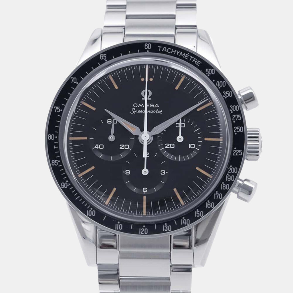 Omega Black Stainless Steel First Omega In Space Speedmaster 310.30.40.50.06.001 Automatic Men's Wristwatch 39.7mm