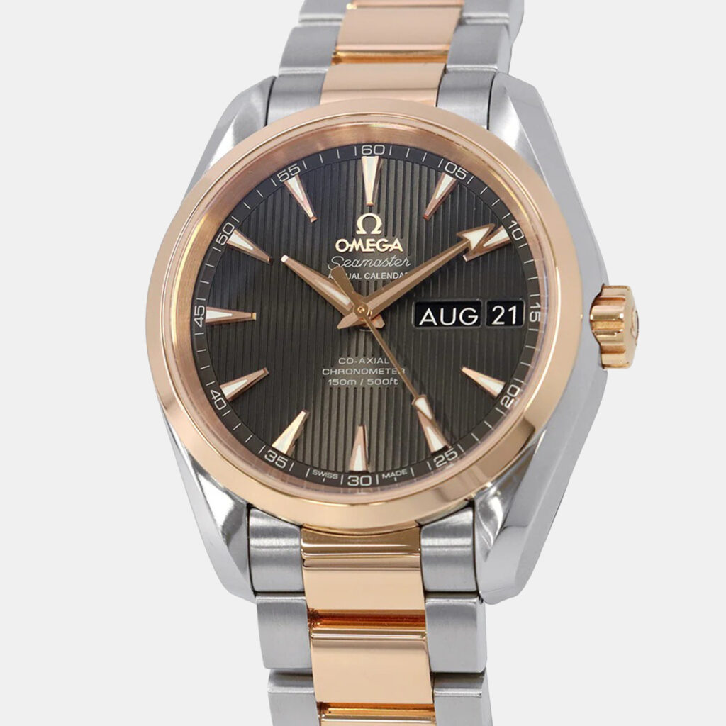 Omega Seamaster Aqua Terra 231.20.39.22.06.001 Automatic Grey 18k Rose Gold Stainless Steel Men's Wristwatch 38.5 mm Omega Seamaster Aqua Terra 231.20.39.22.06.001 Automatic Grey 18k Rose Gold Stainless Steel Men's Wristwatch 38.5 mm