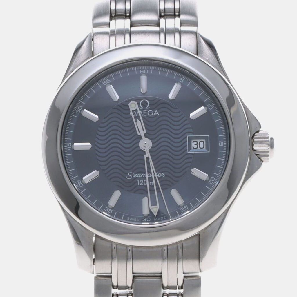 Omega Seamaster Quartz Blue Stainless Steel Men's Wristwatch 36 mm Omega Seamaster Quartz Blue Stainless Steel Men's Wristwatch 36 mm