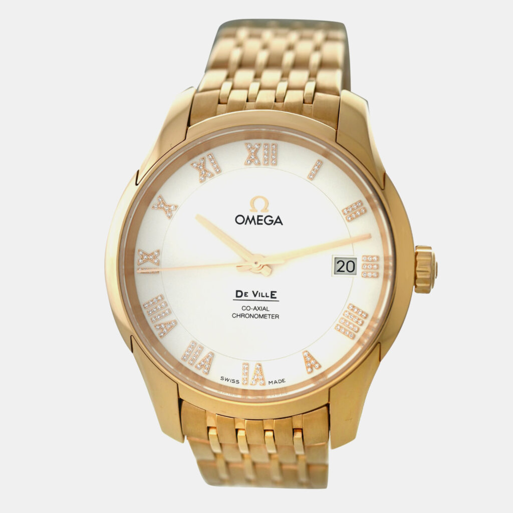 Omega De Ville 431.50.41.21.52.001 Automatic White diamonds 18k rose gold Men's Wristwatch 41 mm