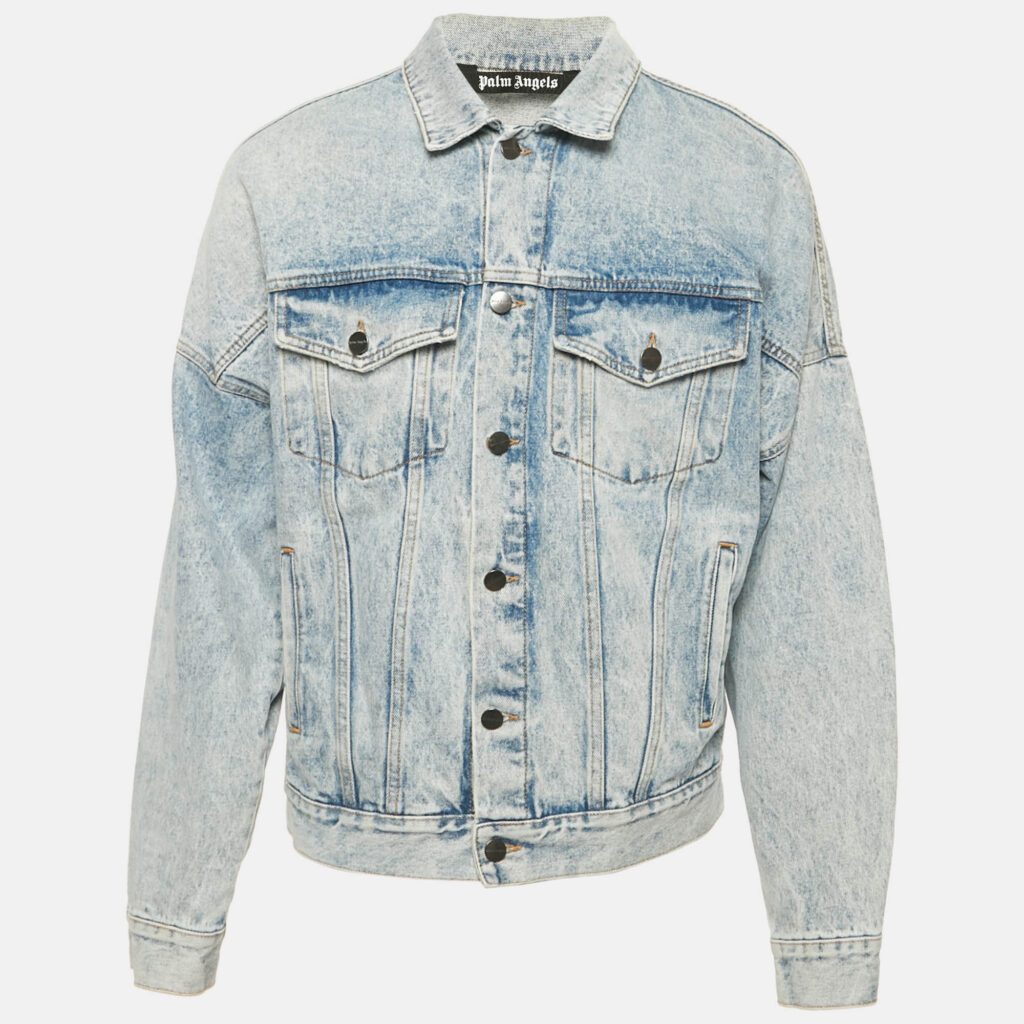luxury-men-palm-angels-used-clothes-p1186246-001-1.jpg Palm Angels Blue Logo Print Denim Jacket M