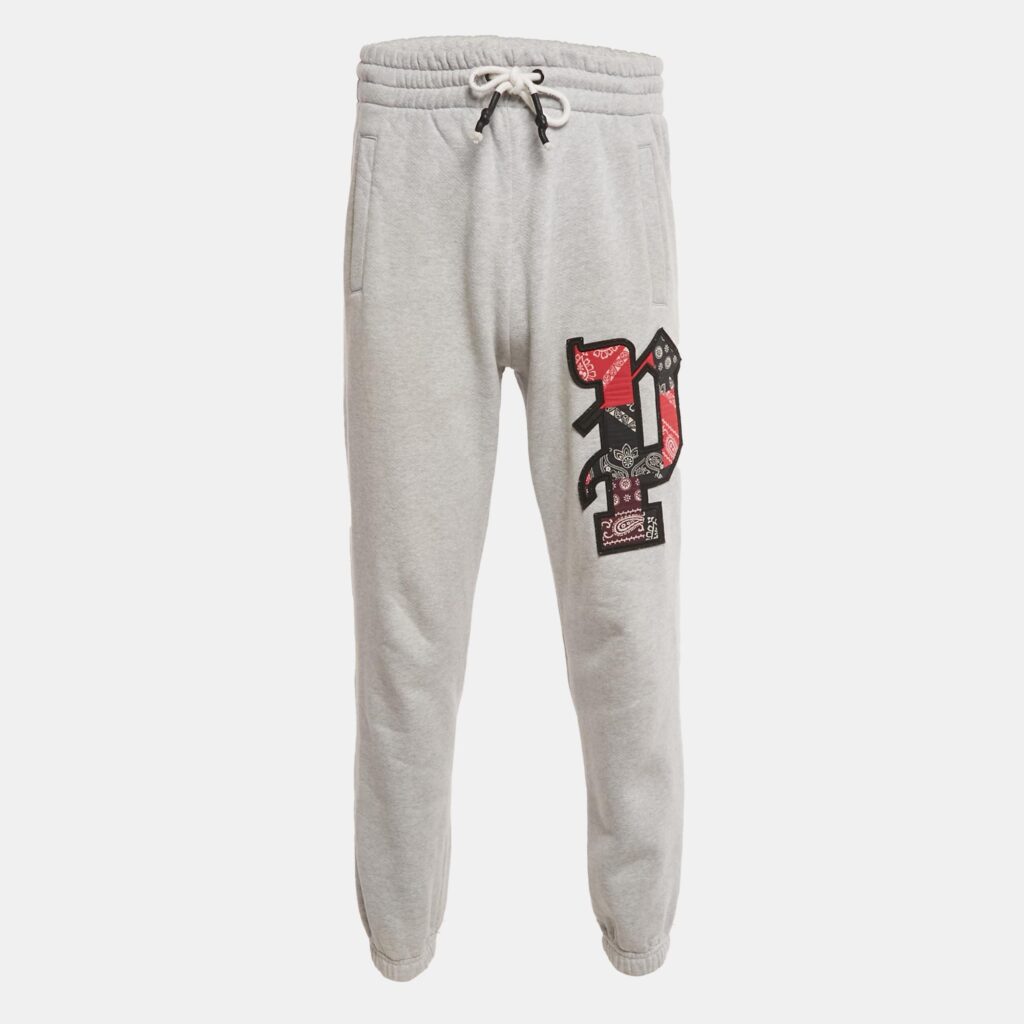 Palm Angels Grey Bandana Applique Cotton Joggers XS Palm Angels Grey Bandana Applique Cotton Joggers XS