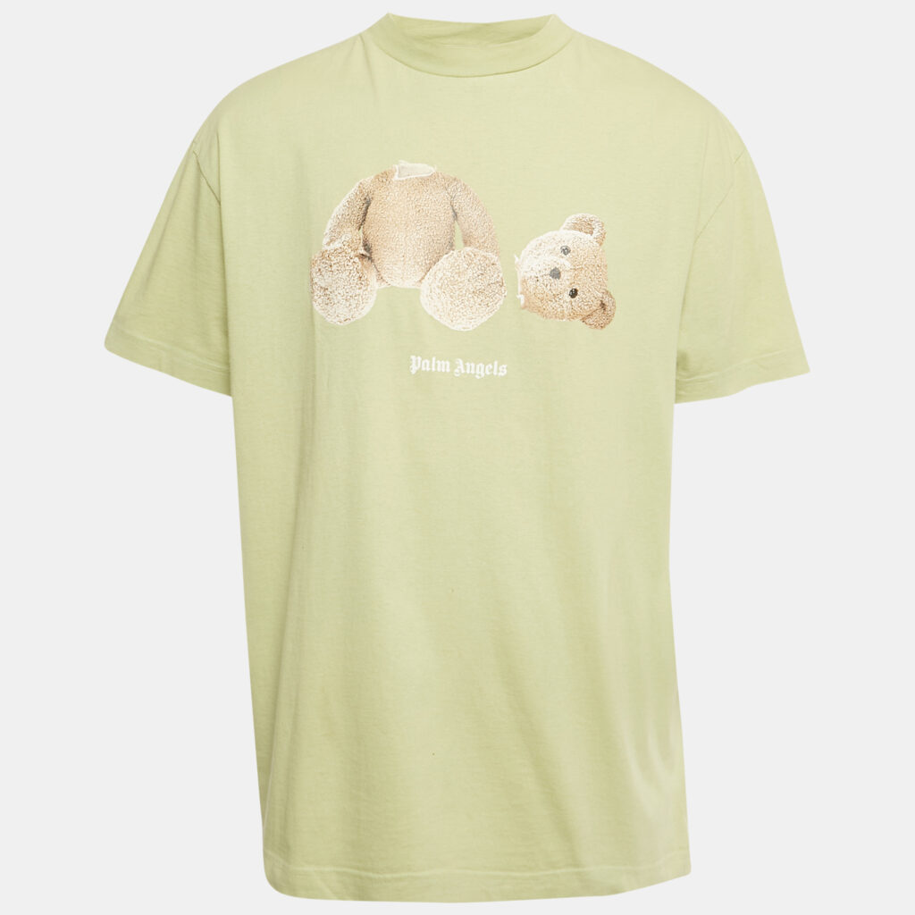 Palm Angels Green Teddy Print Jersey Crewneck T-Shirt XXL Palm Angels Green Teddy Print Jersey Crewneck T-Shirt XXL