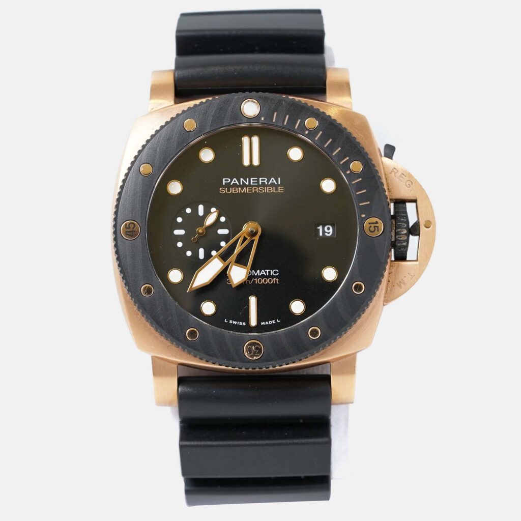 Panerai Submersible PAM02070 Automatic Black 18k Rose Gold Men's Wristwatch 44 mm Panerai Submersible PAM02070 Automatic Black 18k Rose Gold Men's Wristwatch 44 mm