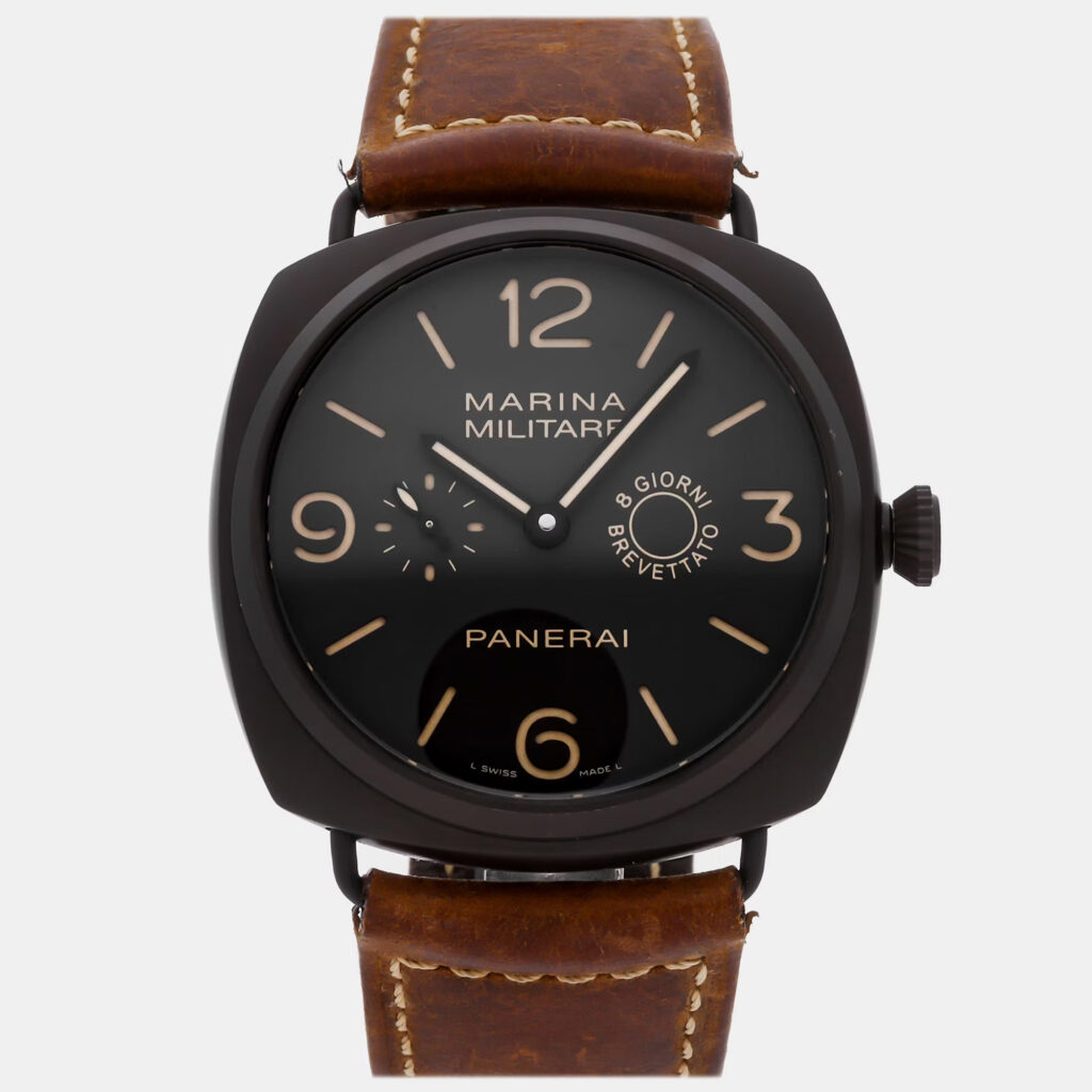 Pre-Owned Panerai Radiomir Composite Marina Militare 8 Giorni PAM 339 Brown Manual Winding Composite Men's wristwatch 47 mm